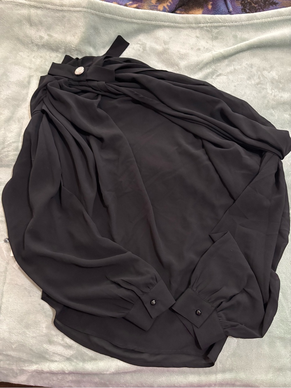 Commense One-Shoulder Black Chiffon Mini Skort Set - Picture 5 of 10